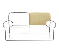 NLCYYQ Fundas para Respaldo De Sofá Funda De Cojín En T con Respaldo Elástico para Sofá con Cordón Antideslizante Reemplazo Tartán (Amarillo,T-Derecha)