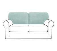 NLCYYQ Fundas para Respaldo De Sofá Funda De Cojín En T con Respaldo Elástico para Sofá con Cordón Antideslizante Reemplazo Tartán (Verde Claro,Lzquierda + Derecha)