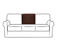NLCYYQ Fundas para Respaldo De Sofá Funda De Cojín En T con Respaldo Elástico para Sofá con Cordón Antideslizante Reemplazo Tartán (Marron Oscuro,Rectángulo)