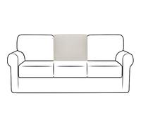 NLCYYQ Fundas para Respaldo De Sofá Funda De Cojín En T con Respaldo Elástico para Sofá con Cordón Antideslizante Reemplazo Tartán (Marfil,Rectángulo)