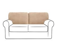 NLCYYQ Fundas para Respaldo De Sofá Funda De Cojín En T con Respaldo Elástico para Sofá con Cordón Antideslizante Reemplazo Tartán (Caqui,Lzquierda + Derecha)