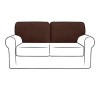 NLCYYQ Fundas para Respaldo De Sofá Funda De Cojín En T con Respaldo Elástico para Sofá con Cordón Antideslizante Reemplazo Tartán (Marron Oscuro,Lzquierda + Derecha)