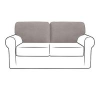 NLCYYQ Fundas para Respaldo De Sofá Funda De Cojín En T con Respaldo Elástico para Sofá con Cordón Antideslizante Reemplazo Tartán (Gris,Lzquierda + Derecha)