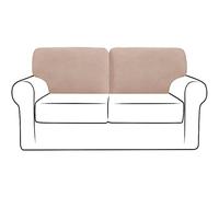 NLCYYQ Fundas para Respaldo De Sofá Funda De Cojín En T con Respaldo Elástico para Sofá con Cordón Antideslizante Reemplazo Tartán (Camello,Lzquierda + Derecha)