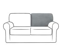 NLCYYQ Fundas para Respaldo De Sofá Funda De Cojín En T con Respaldo Elástico para Sofá con Cordón Antideslizante Reemplazo Tartán (Gris Claro,T-Derecha)