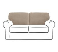 NLCYYQ Fundas para Respaldo De Sofá Funda De Cojín En T con Respaldo Elástico para Sofá con Cordón Antideslizante Reemplazo Tartán (Arena,Lzquierda + Derecha)