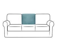 NLCYYQ Fundas para Respaldo De Sofá Funda De Cojín En T con Respaldo Elástico para Sofá con Cordón Antideslizante Reemplazo Tartán (Azul Claro,Rectángulo)