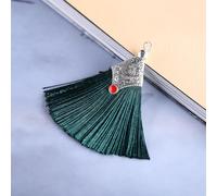 NLDWA 10/20PCS 5CM Mini Borlas Tibetanas Azul Marino para Manualidades con Llavero con Lazo de Metal Borlas Colgantes para Hacer Joyas Borlas Artesanales