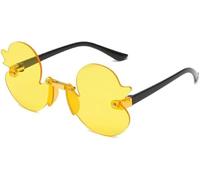 Nlinlin Gafas de sol amarillas de dibujos animados con personalidad de pato pequeño, sin marco, para niños y niñas, sin marco, para mujeres y hombres