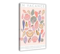 NLKQHTF Póster de lienzo con impresión de conchas, decoración de dormitorio, paisaje, oficina, habitación, regalo, 60 x 90 cm