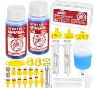 NLMWTI 36pcs Kit Purgado Frenos para Shimano, Tektro, Magura, Kit Sangrado Frenos con Instrucciones Paso a Paso Incluye Aceite Mineral de Alto Rendimiento hidráulico para Frenos de Disco (120 ml)
