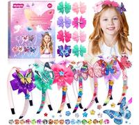 NLMWTI 90pcs Kit Diadema niña, Diamond Painting Mariposa Accesorios Pelo de Flores de Pelo Diadema Creación, Manualidades niños 5 6 7años
