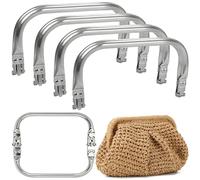 NLMWTI Boquillas para Bolsos, 4 Piezas Marco Tubular Interno 16cm 18cm 20cm 25cm, Cierres De Bolso De Ganchillo En Aluminio para Bolsos de Crochet para Hacer Monedero, Bolsas y Otras Manualidades