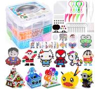 NLMWTI Cuentas Para Planchar, 11500pcs Abalorios Fusibles de 20 Colores Set con Caja de Almacenamiento, Diseño de joyas, 3D Regalo de cumpleaños o Navidad para niños