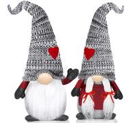 NLMWTI Gnomo Navidad Decoración Juego de 2, Pareja Muñeco de Gnomo de Felpa Artesanal para Decoración Navideña, Lindos Adornos de Mesa o Adornos de Habitaciones