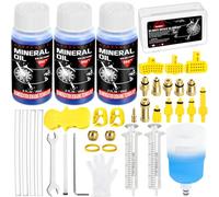 NLMWTI Kit Frenos Hidraulicos Bici, Kit Purgado Frenos para Frenos Hidráulicos Shimano MAGURA, TEKTRO, TRP, sram, Kit Purgado Frenos de Bicicleta de Montaña Incluye 180 ml de Líquido de Frenos