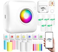 NLMWTI Mini Impresora para Movil, LED Mini Impresora Termica Fotográficas, Portátil Impresora Termica, BT Inalámbrico Impresora Térmica con 14 Rollos de Pape, Portátil Impresora Termica