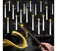 NLMWTI Velas Flotantes con Varita, 12 Velas Floating Mágicas, Luces LED a Pilas Velas Sin llama que Eléctrica Parpadeantes Decoración de Casa, Iglesia, Halloween Navidad