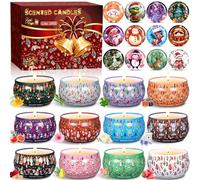 NLMWTI Velas Perfumadas Navideñas,12 Piezas Velas Perfumadas Juego de Regalo, Caja de Regalo con Velas Navideñas, Velas Aromática, Juegos Velas Aromáticas de Regalo para Navidad