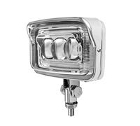NLNGNZBZTP Faro Delantero Moto Faro LED para motocicleta de 6,5 "x 3,5", faro cuadrado Retro haz alto y bajo con ajuste visera, Universal para Chopper para Bobber