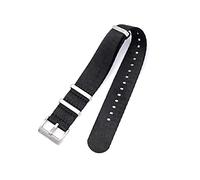 NLNKDTDPAK 20 mm de 22 24 Cinturón seguridad nylon for OTAN Strap Military Watch Band Reemplazo Reloj Straps Fit for Omega for James for Bond 007(Schwarz,22mm)