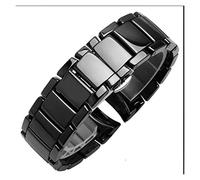 NLNKDTDPAK 22 mm 24 mm mezcla de cerámica acero adecuado for AR1451 AR1452 Banda de reloj for Arkansas Relojes Strap Strap Marca Reloj Ajuste for Samsung S3 S4 Extremo curvo(All shine,24mm)