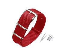 NLNKDTDPAK Adaptación de correa de nailon apta for Casio/apto for CITIZEN/apto for pulsera Seiko accesorios de reloj Unisex 18mm19mm 20mm 21mm 22mm 24mm(12 red,22mm)