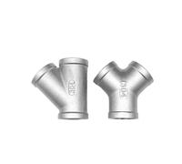NLNKDTDPAK Adaptador de conexión tubería 3 vías en forma Y acero inoxidable 304 for rosca macho hembra BSP 1/4", 3/8", 1/2", 3/4", 1", 1-1/4", 1-1/2", 2"(R-Shape Female,3/4")