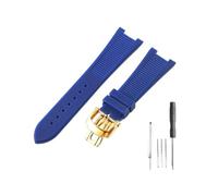 NLNKDTDPAK Ajuste for Patek Philippe Sport Elegance 5726/5711/5712 Nautilus Series accesorios de correa de reloj de silicona 25x13mm(Blue-GD-Z21)