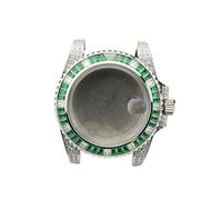 NLNKDTDPAK Apto for caja NH35 Caja de reloj cristal zafiro for diamante y anillo arcoíris 40,5 mm for movimiento NH35/NH36/NH34/4R35/6R35/4R36/6R36(Grn,Synthetic Sapphire)