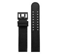 NLNKDTDPAK Banda de reloj cuero Nylon Fit for Hamilton for Khaki Field Watch H760250 H77616533 Ajuste for la correa caída Seiko 20mm 22mm(Black-Black Buckle,22mm)