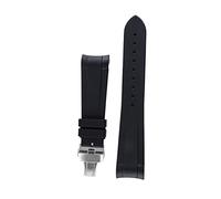 NLNKDTDPAK Banda de reloj de silicona específica del extremo curvo for la bahía negra Pelagos 22mm relojes hombre goma reloj correa herramientas negras herramientas mariposa hebilla(Black silverbuckle