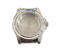 NLNKDTDPAK Caja de cristal zafiro for espejo plano retro 39,5 mm, caja acero inoxidable apta for movimiento mecánico NH35 NH36, cubierta reloj 120 clics(No Ring)
