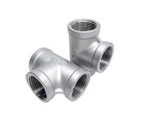 NLNKDTDPAK Conector de unión SS304 for tubería agua tipo T 3 vías iguales, rosca hembra NPT 1/8'' a 2'', acero inoxidable 304(1")