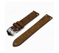 NLNKDTDPAK Correa de cuero de ante 20 mm 22 mm de liberación de relojes de relojes de reemplazo de la muñequera del vintage Accesorios(Brown-White Line,20mm)