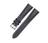 NLNKDTDPAK Correa de reloj de cuero for Zenith Fit for Omega Fit for Jaeger-LeCoultre Fit for Rolex Fit for Blancpain Fit for A. Lange & Fit for Söhne Cadena de reloj for hombre de 20 mm-16(Black whit