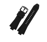 NLNKDTDPAK Correa de reloj de goma de silicona 29 * 13mm junta convexa negro naranja azul correa de reloj for hombre apta for MICHAEL Fit for KORS MK8184 8729 9020 8730 8761 8152(Black-B pin)