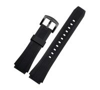 NLNKDTDPAK Correa de reloj de goma de silicona for hombre, correa de reloj deportiva negra for junta convexa de 20MM, accesorios aptos for CASIO EDIFICE EF-552(Black-B pin)