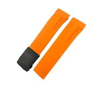 NLNKDTDPAK Correa de reloj goma 17mm y 21mm apta for Tissot T048 T-RACE T048-417A T048-427A correa silicona suave negra naranja(Coal Black)