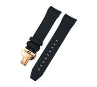 NLNKDTDPAK Correa de reloj silicona y caucho curvada, 21mm, 22mm, apta for Tissot, compatible for Sea Star T120 T120417A, pulsera correa buceo(Black-Rose Fold,22mm)