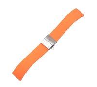 NLNKDTDPAK Correas de goma Butterfly Pulsera hebilla Accesorios correa 14 mm 16 18 20 22 Banda reloj liberación rápida for for hombres(Orange,24mm)