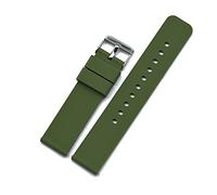 NLNKDTDPAK Correas de silicona planas lisas 20 mm 22 mm ajuste for Huawei Fit for Samsung Galaxy Fit for Xiaomi Haylou Solar Watch Solar Buck Watch Sport Band(Grn,20mm)