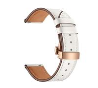 NLNKDTDPAK Reloj de banda de correa de cuero activo 2 44 mm 40 mm pulsera mariposa hebilla reloj de reloj Ajuste for Samsung Galaxy(Rose gold White,22mm)