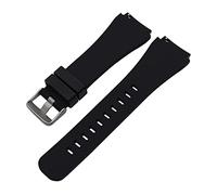 NLNKDTDPAK Silicona de goma de silicona rápida Fundador Wander CrewMaster Grant Marshal Explorist Strap Strap Strap Strap Fit for fossil Q(Schwarz)