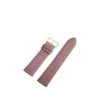 NLNKDTDPAK Tejido liso PU Banda de reloj de correa de cuero 1 2 mm, 14 mm, 16 mm, 18 mm, 20 mm Mira las correas de reloj de los colores de los dulces for los relojes(Auburn,20mm)