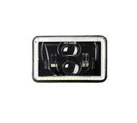 NLNPFGHVZY Conjunto faro delantero Para Coches SUV Camiones 12V 24V 4X6 Pulgadas H4 LED Faro Lámpara Cuadrada Haz bajo Luz Circulación Diurna Ámbar Blanca Faros completo(4PCS 4X6 Headlight)