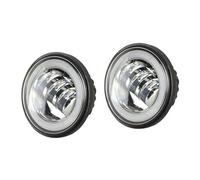 NLNPFGHVZY Faros Antiniebla Moto Para Softail Springer Heritage Classic FLSTC Para Touring 1 Par 30W 4.5 "motocicleta LED Antiniebla Que Pasa Luz Auxiliar Impermeable(Chrome With halo)