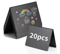 NLONLL 20 Piezas Mini Pizarra Pequeña Mini Pizarras de Plástico Mini Letreros de Pizarra de Pie Pizarra Pequeña Fácil de Escribir para Etiquetas de Precios, Etiquetas de Alimentos (10x7.5 cm)