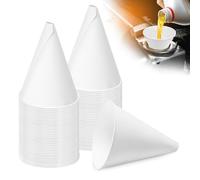 NLONLL 50 Piezas Embudo de Cambio Aceite Desechable Embudo Aceite Motor Embudo de Cono de Aceite de un Solo Uso Embudos Papel Sin Derrames para Uso Automotriz, Botellas Aceite, Tanque Aceite Motor