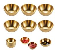 NLONLL 6 Piezas Cuencos Aperitivos Acero Inoxidable Cuencos de Salsa Tazón Pequeños Cuencos Dorado Mini Cuencos de Inmersión Especias Cuencos para Salsa de Soja Sushi Condimento Aperitivos Frutas
